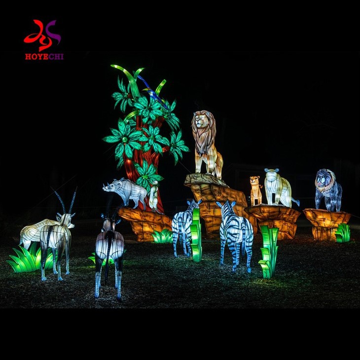 Chinese Lantern Festival Christmas Ornaments Giant Zodiac Animal Lanterns Led Silk Lantern For New Year Christmas Decoration